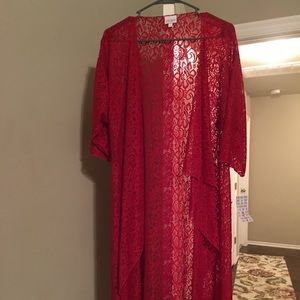 Small red lace Lularoe Shirley